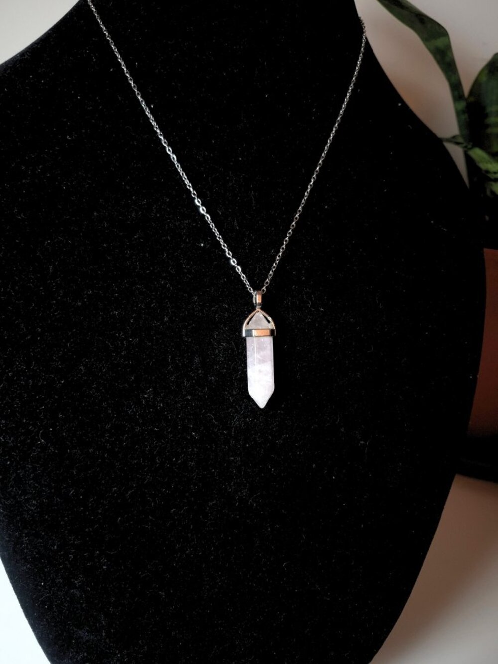 Rose Quartz Gemstone Charm Necklace - Picture 4 of 4